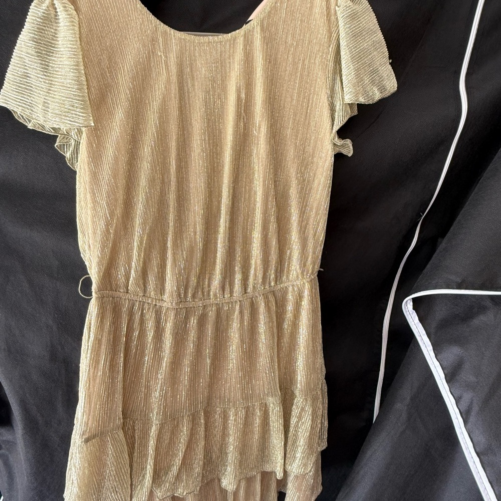 City Triangles Beige and Gold Dress